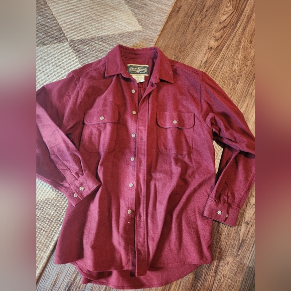 Mens Maroon Casual Button-Down Shirt - Picture 1 of 4